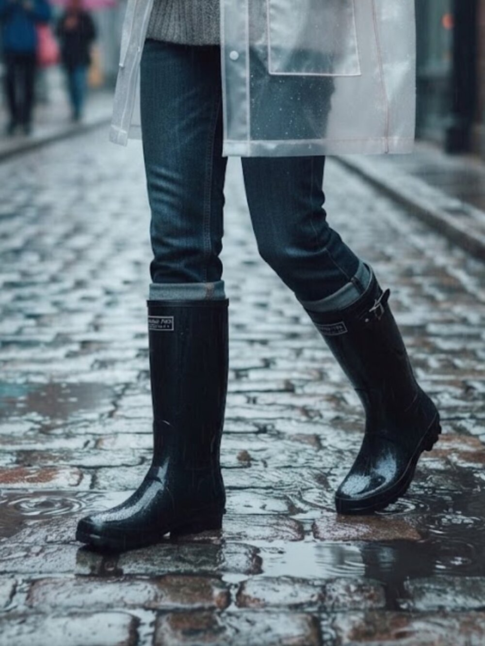 London Fog Collection Black Tall Rain Boots Women’s Size 6